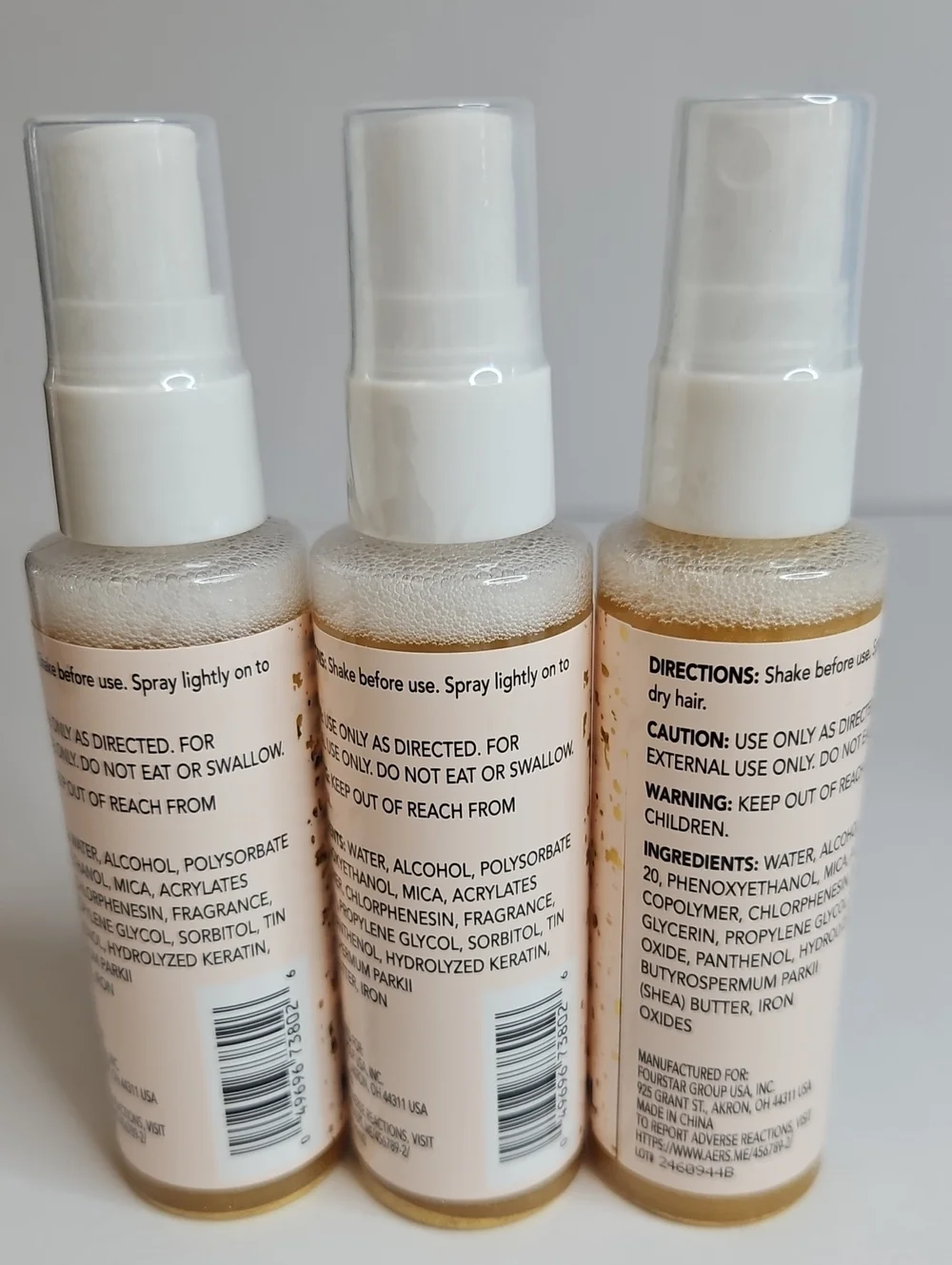 🥳GOLD HAIR SHIMMER SPRAY INFUSED WITH KERATIN BY B.PURE 3x
